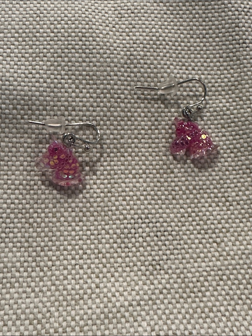 Pink unicorn glitter earrings